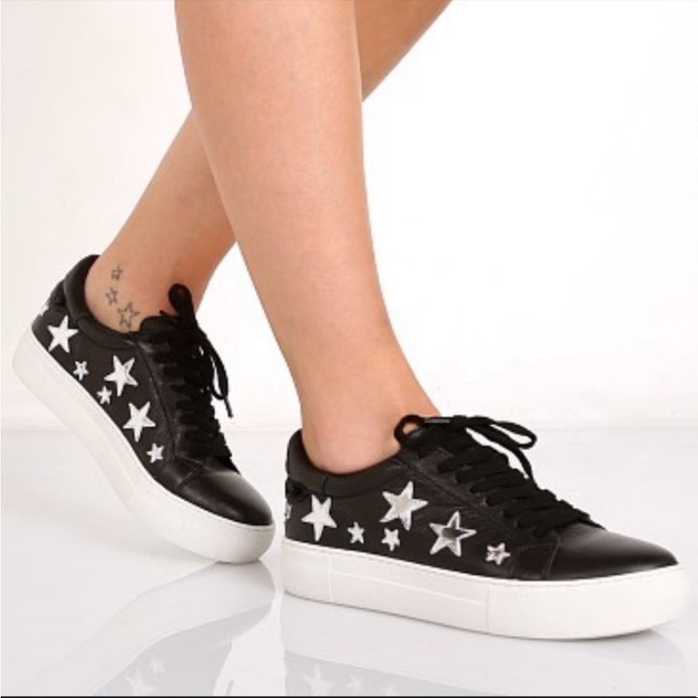 J/Slides Alabama Star Patch Platform Sneaker silver stars 6.5